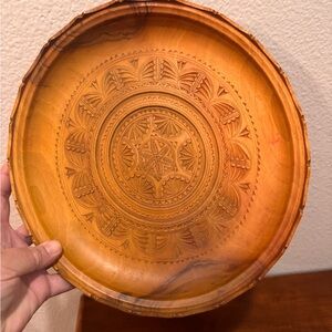 Handcrafted Wooden Decorative Plate